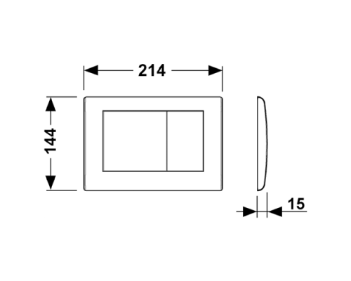 TECEplanus Панель смыва с двумя клавишами, хром глянцевый (латунь). 9240321