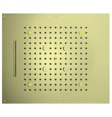 BOSSINI DREAM/3 Верхний душ 570 x 470 мм, 3 режима (дождь, каскад, туман), с 4 LED RGB, блок питания/управления, Cromoterapia, цвет: золото. H38935.021