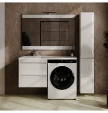 Мебель для ванной комнаты Style Line Даллас Леон 120 L Люкс Plus подвесная, белая, для стиральной машины