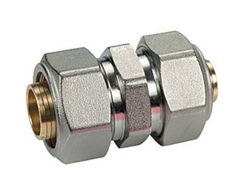 Муфта, Giacomini, R566AM, 32 x 3, 26 x 3, латунь, переходная с цанговым соединением, хромированная, для труб GIACOTHERM, GIACOFLEX, многослойных