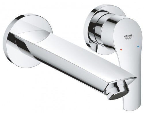 Grohe 29 338 003 Eurosmart 2021 Смеситель для раковины 211 мм, настен, на 2 отв. (внеш. монт. часть)