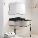 DevonDevon Audrey, Комплект мебели мрамор: Nero Marquinha, ножки хром, напольный, Цвет: белый с черным кантом. ACSWINDONDS bi, DEAUDRNMACR/PWcprDB/LS-SWINDON/3F