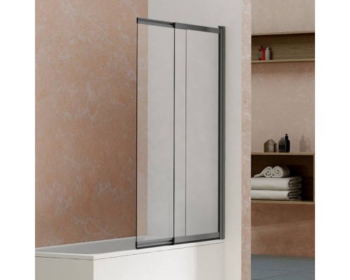 Шторка на ванну Vincea VSB-1E100CLGM 100 см, профиль вороненая сталь, стекло прозрачное