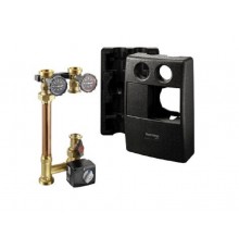Система обвязки котла Oventrop Regumat M3-180 с шаровым краном перед насосом  Ду32  состоит:  а) запорного узла с 2 шаровыми кранами и 2 термометрами (без припускного клапана)  с) присоединительной трубкой  d) трехходового смесителя с сервомотором  i) ш