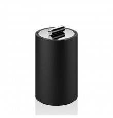 Decor Walther Black Stone DMD M Баночка универсальная 13x8см, с крышкой, цвет: черный матовый / хром. 0971364