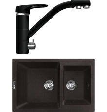 Комплект Мойка кухонная Lava D3.LAV lava + Смеситель SG05 LAV lava