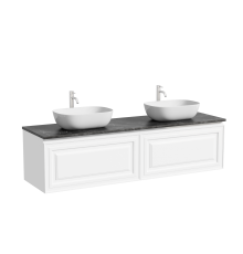 Тумба с раковиной Sancos Very 160, bianco, столешница черный мрамор TT160A1X, раковина CN6009