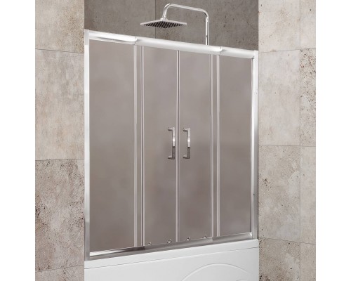 Шторка на ванну BelBagno Unique VF-2-150/180-140-M-Cr стекло матовое