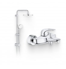 Душевой комплект Смеситель Grohe Eurostyle New 33591003 + Стойка New Tempesta 27389002