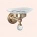 TW Crystal 106, подвесная мыльница, стеклянная, цвет: бронза с кристаллом (swarovski). TWCR106br-sw