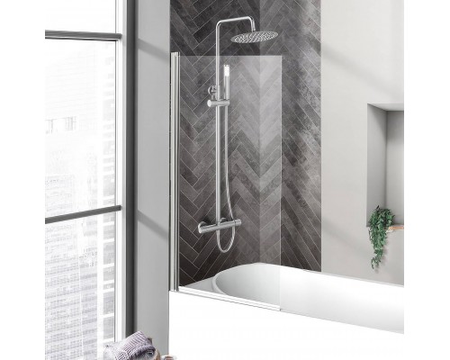 Шторка на ванну BelBagno Uno V-1-80/150-C-Cr стекло прозрачное