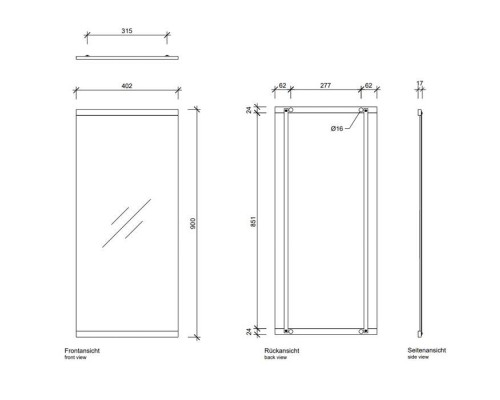 Decor Walther SP 90/904 Зеркало 40x90см, цвет: хром. 0104600