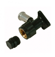 Водорозетка ВР c черной заглушкой BP04 1/2 ПВДФ пресс, 20x1/2(56 мм), HENCO 2PK-2004BP