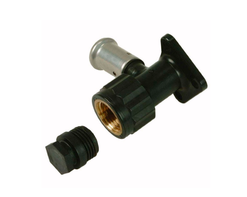 Водорозетка ВР c черной заглушкой BP04 1/2 ПВДФ пресс, 20x1/2(56 мм), HENCO 2PK-2004BP