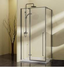 Душевой уголок Vincea Slim-N VSR-5SN1010CLGM 100х100, профиль вороненая сталь, стекло прозрачное