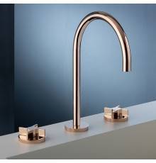 Gattoni GAS Смеситель для раковины, на 3 отв., в комплекте с донным клапаном, цвет: Oro rossa. GS100/32RS