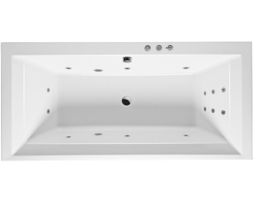 Акриловая ванна Excellent Crown Grand WAEX.CRG19.SMART 190x90 см, с гидромассажем, с каркасом, со сливом-переливом