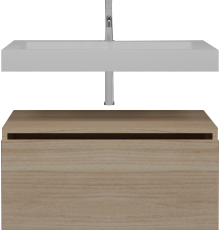 Тумба с раковиной Armadi Art Flat 80 подвесная, light oak