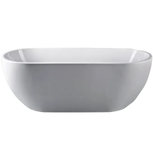 Акриловая ванна Art Max AM-218-1600-750 160x75 см, отдельностоящая, овальная, с каркасом, со сливом-переливом, белый глянец