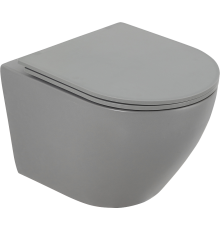 Унитаз подвесной BelBagno Colorato BB062CHR-GR безободковый, с микролифтом, матовый серый
