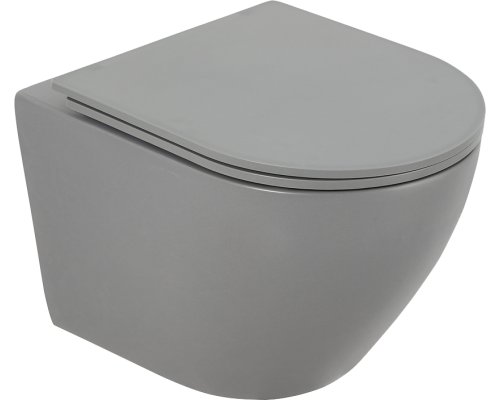 Унитаз подвесной BelBagno Colorato BB062CHR-GR безободковый, с микролифтом, матовый серый