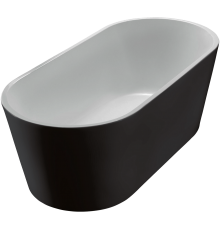 Акриловая ванна BelBagno BB71-1700-NERO-W0 170x80 см, отдельностоящая, овальная, с ножками, с донным клапаном, черная