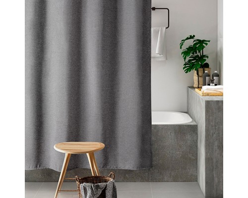 Штора для ванной Carnation Home Fashions Linen Grey LIN240GR 200х240 см, серая