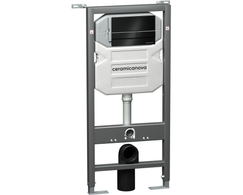 Система инсталляции для унитазов Ceramicanova Envision Flat CN1002B кнопка черная матовая