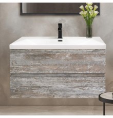 Тумба с раковиной Cezares Molveno 100, legno grigio, раковина Cezares CZR-1188-1000/500