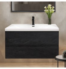 Тумба с раковиной Cezares Molveno 100, nero, раковина Cezares CZR-1188-1000/500