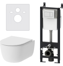 Комплект Унитаз подвесной Damixa Sirius DX86C1700SC с микролифтом + Инсталляция DX00.I011.0101