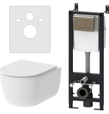 Комплект Унитаз подвесной Damixa Sirius DX86C1700SC с микролифтом + Инсталляция DX00.I011.0151
