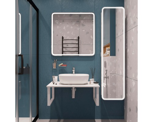 Мебель для ванной комнаты DIWO Элиста 80 белый мрамор, с раковиной Moduo 50 Square