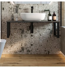 Столешница с раковиной DIWO Элиста 100 чёрный мрамор, с раковиной Moduo 50 Square