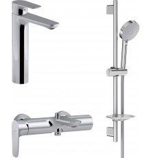 Комплект для ванной Jacob Delafon Aleo E72299-4-CP + E72282-CP + E99898RU-CP