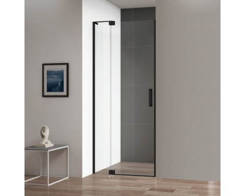 Душевая дверь в нишу Cezares Slider B 1 70/80 C NERO профиль черный, стекло прозрачное