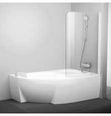 Шторка на ванну Ravak Rosa CVSK1 160/170 R Transparent, профиль белый