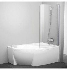 Шторка на ванну Ravak Rosa CVSK1 140/150 R Transparent, профиль блестящий