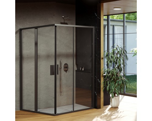 Душевой уголок Ravak Blix Slim BLSRV2K 80x80, профиль черный