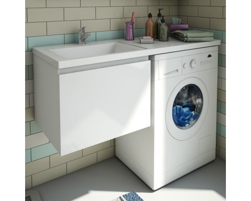Тумба с раковиной Эстет Dallas Luxe 110 L подвесная, 1 ящик, под стиральную машину