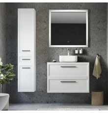 Мебель для ванной комнаты STWORKI Эстерсунд 90 белая матовая, простоун беж