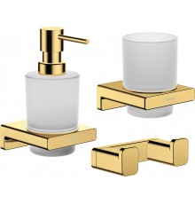 Набор Дозатор Hansgrohe AddStoris 41745990 полированное золото + Стакан 41749990 полированное золото + Крючок 41755990 двойной, полированное золото
