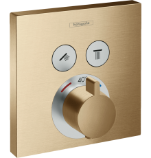 Термостатический смеситель Hansgrohe ShowerSelect 15763140 для душа, шлифованная бронза