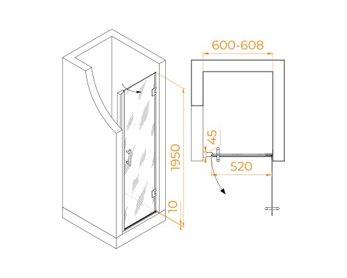 Душевая дверь RGW HO-011B 600