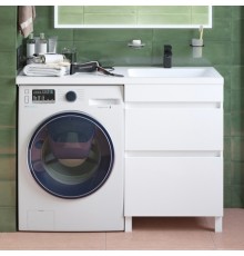 Тумба с раковиной IDDIS Optima Home R, 120, 2 ящика, под стиральную машину