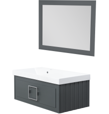 Мебель для ванной комнаты La Fenice Cubo 90 L серая, ручка хром