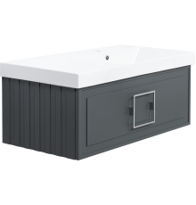 Тумба с раковиной La Fenice Cubo 90 R серая, ручка хром
