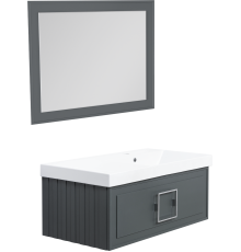 Мебель для ванной комнаты La Fenice Cubo 90 R серая, ручка хром