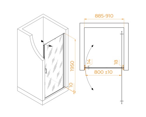 Душевая дверь RGW LE-003Gr 900