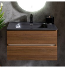 Тумба с раковиной Armadi Art Vallessi 80 темный матовый фактурный